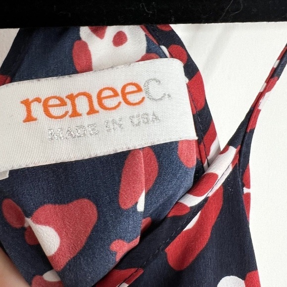 Renee C Sleeveless Blouse Top Womens Medium Animal Print Navy Blue Sleeveless - Picture 4 of 10